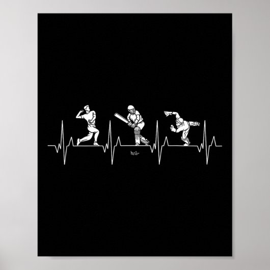 Poster Amour de cricket - Battement de coeur de bowling d (Devant)