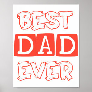 Poster Amour de fête des pères Meilleur Père Jamais - Hom