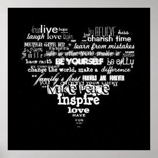 Poster amour de la vie et bonheur