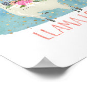 Poster Amour de Lama Couronne Aquarelle Mignon Kawaii Ado (Coin)