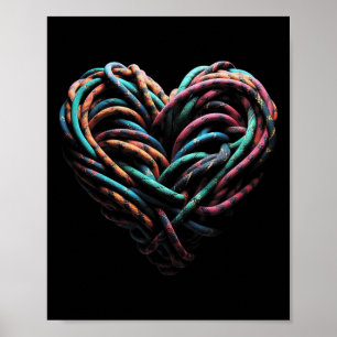 Poster Amour de l'escalade de montagne Grimpeur à cœur es