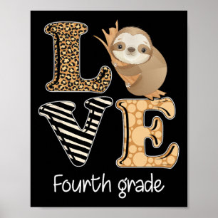 Poster Amour de quatrième année de paresseux professeur d