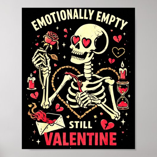 Poster Amour de squelette de la Saint-Valentin encore vid (Devant)