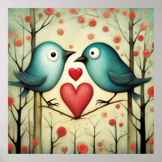 Poster Amour des oiseaux 3 (Devant)