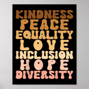 Poster Amour Diversité Inclusion Égalité Noir Histoire Mo