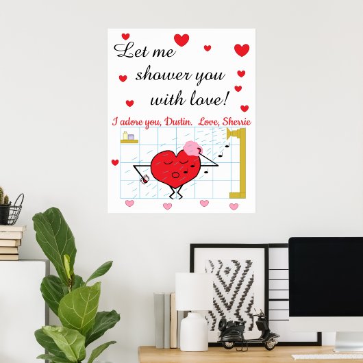 Poster Amour douche (Bureau à domicile)