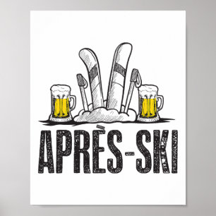Poster Amour Drôle Apres Chemise De Ski - Grands Amateurs
