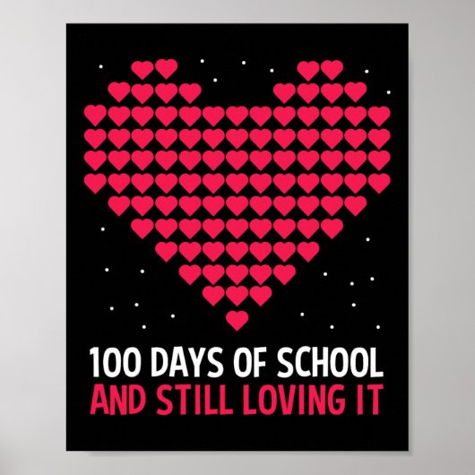 Poster Amour Du Coeur 100 Jours De Cadeau De L'École Pour (Devant)