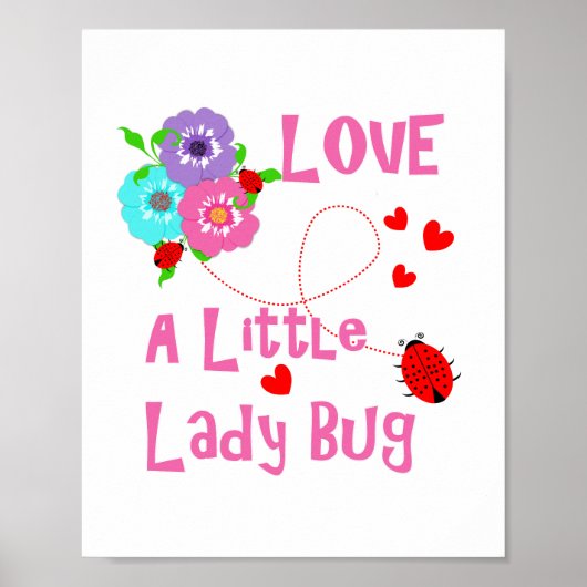 Poster Amour d'un petit bug lady Cute Enfants (Devant)