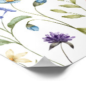 Poster Amour en Fleur Fête de Mariage Florale de Printemp (Coin)