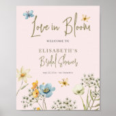 Poster Amour en fleur fleurie douche nuptiale signe de bi (Devant)
