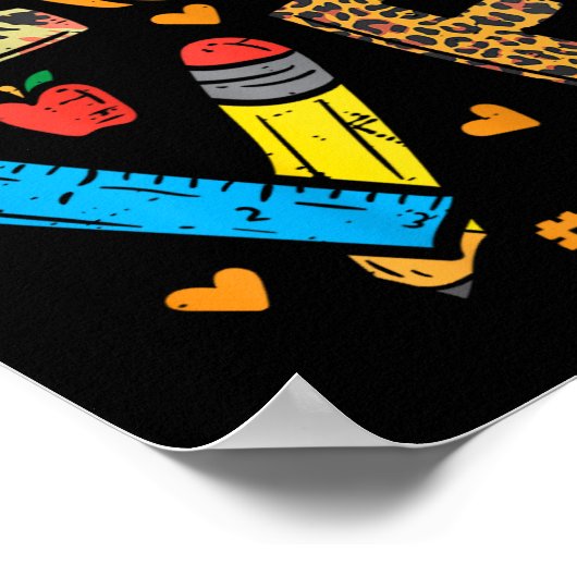 Poster Amour Enseignant Citrouille Leopard Automne Automn (Coin)