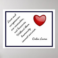 Amour et Compassion - Citation du Dalaï Lama -Impr
