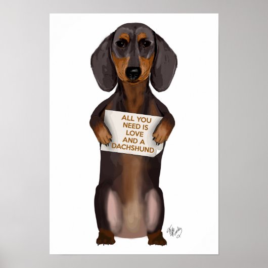 Poster Amour et Dachshund (Devant)