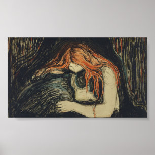 Poster Amour et douleur (Le Vampire) (par Edvard Munch)