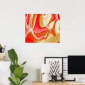 Poster Amour et Or Abstrait 3D Rainbowart (Bureau à domicile)
