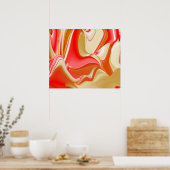 Poster Amour et Or Abstrait 3D Rainbowart (Cuisine)