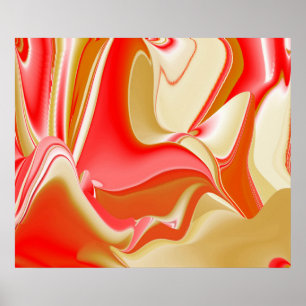 Poster Amour et Or Abstrait 3D Rainbowart