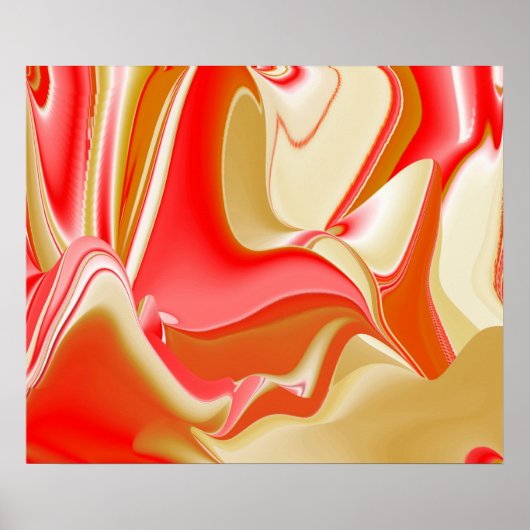 Poster Amour et Or Abstrait 3D Rainbowart (Devant)