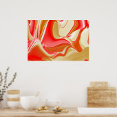 Poster Amour et Or Abstrait 3D Rainbowart (Cuisine)