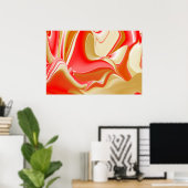 Poster Amour et Or Abstrait 3D Rainbowart (Bureau à domicile)