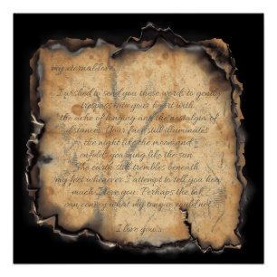 Poster Amour Éternel : Lettre romantique Vintage