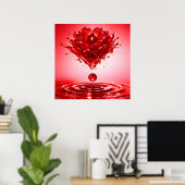 Poster Amour Éternel Rose Liquide Couple Art (Bureau à domicile)