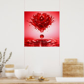 Poster Amour Éternel Rose Liquide Couple Art (Cuisine)
