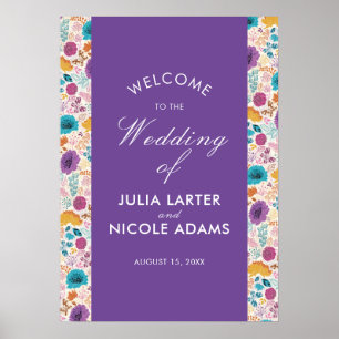 Poster Amour Fleurissant Floral Romantique Mariage Rose V