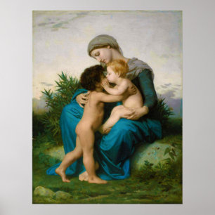 Poster Amour fraternel par William Adolphe Bouguereau