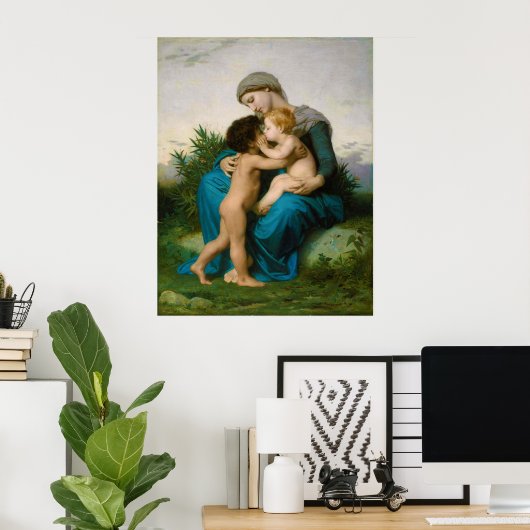 Poster Amour fraternel par William Adolphe Bouguereau (Bureau à domicile)
