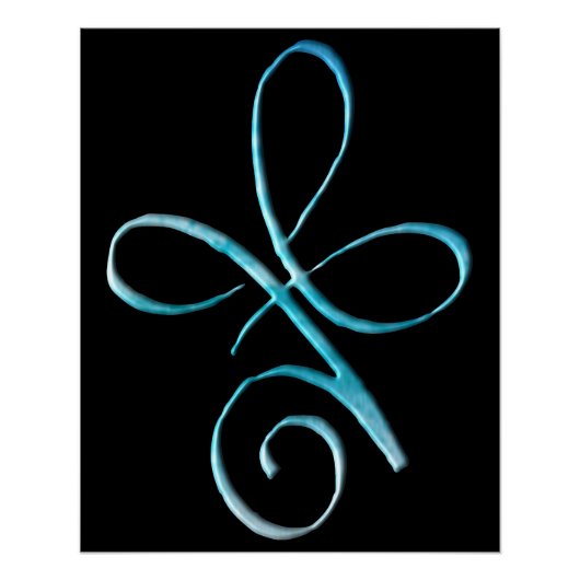 Poster Amour inconditionnel turquoise (Devant)