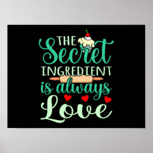 Poster Amour Ingrédient Secret Romantique Saint Valentin