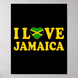 Poster Amour Jamaïque Coeur Fier Jamaïque Jamaïque Indépe