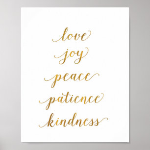 Poster amour, joie, paix, la patience, gentillesse -