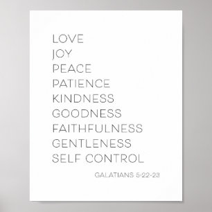 Poster Amour Joie Paix Patience Bonté gentille