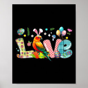 Poster Amour Lapin de Pâques Soleil Conure Chasse Oeufs F