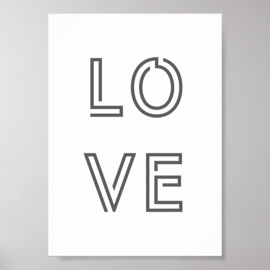 Poster Amour moderne | Monochrome Citation Art tendance é (Devant)