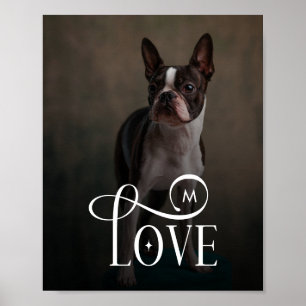 Poster Amour Moderne Photo Monogramme Personnalisé pour C