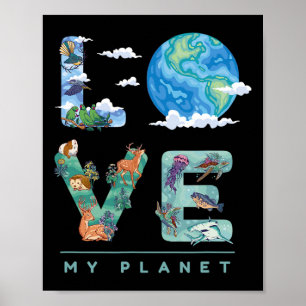 Poster Amour Mon Jour des terres Planète Environnement