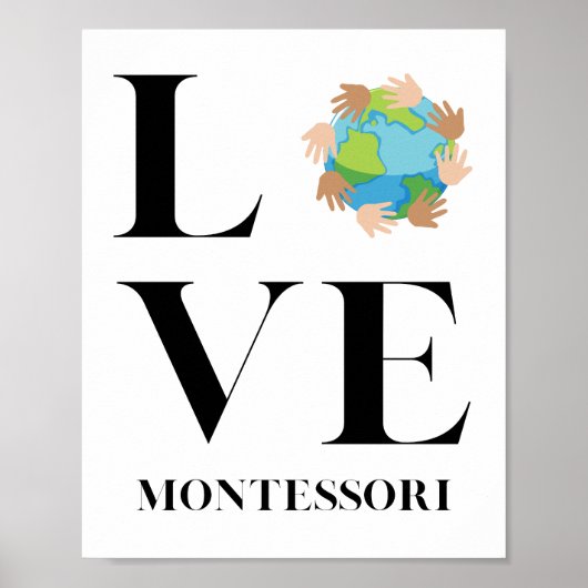 Poster Amour | Montessori | Mains Dans Le Monde (Devant)