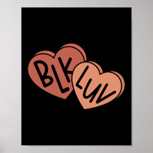 Poster Amour Noir Blk Luv Mélanine Bonbon Cœur Histoire N