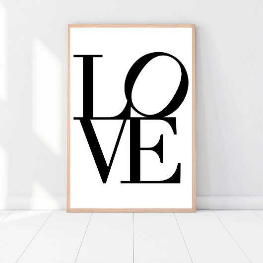 Poster AMOUR, noir et blanc, Art moderne Chic Glam