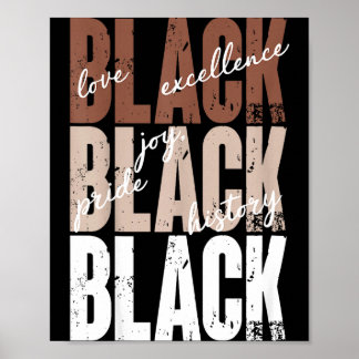 Poster Amour Noir Excellence Joie Fierté Histoire Noire A