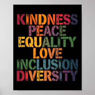 Poster Amour Paix Diversité Inclusion Égalité Black Hist