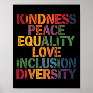 Poster Amour Paix Diversité Inclusion Égalité Black Hist