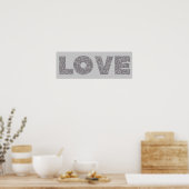 Poster Amour Parties scintillant argent (Cuisine)