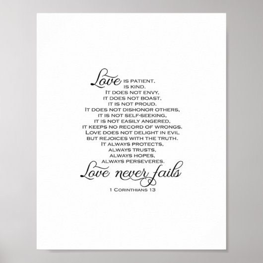 Poster Amour Patient Proposition L'amour ne manque jamais (Devant)