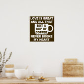 Poster Amour Pause Café Brise Mon Cœur (Cuisine)