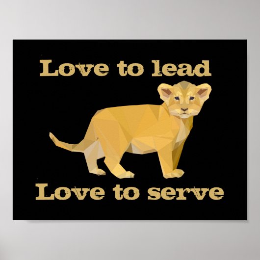 Poster Amour pour diriger l'amour pour servir le lion pet (Devant)